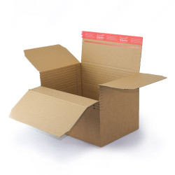 Adjustable cardboard box 30,4 x 21,6 cm with adhesive strip