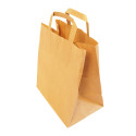 Brown kraft paper bag 26 x 14 x 32 cm with flat handles