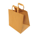 Brown kraft paper bag 26 x 20 x 26 cm with flat handles