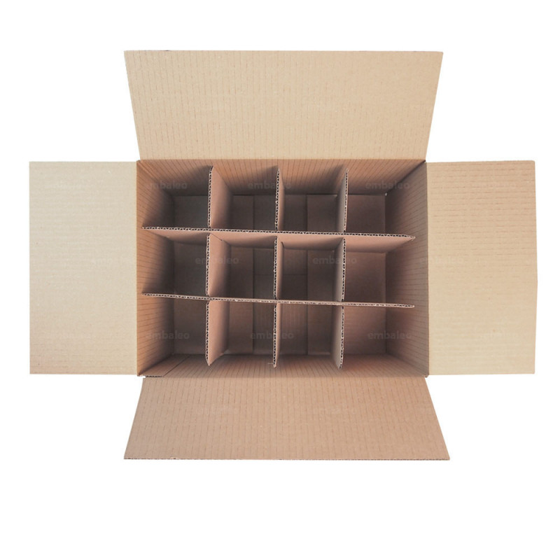 Cardboard box dividers for glasses