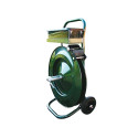 Reinforced level-wound steel and polyester strapping dispenser - 406 in diameter
